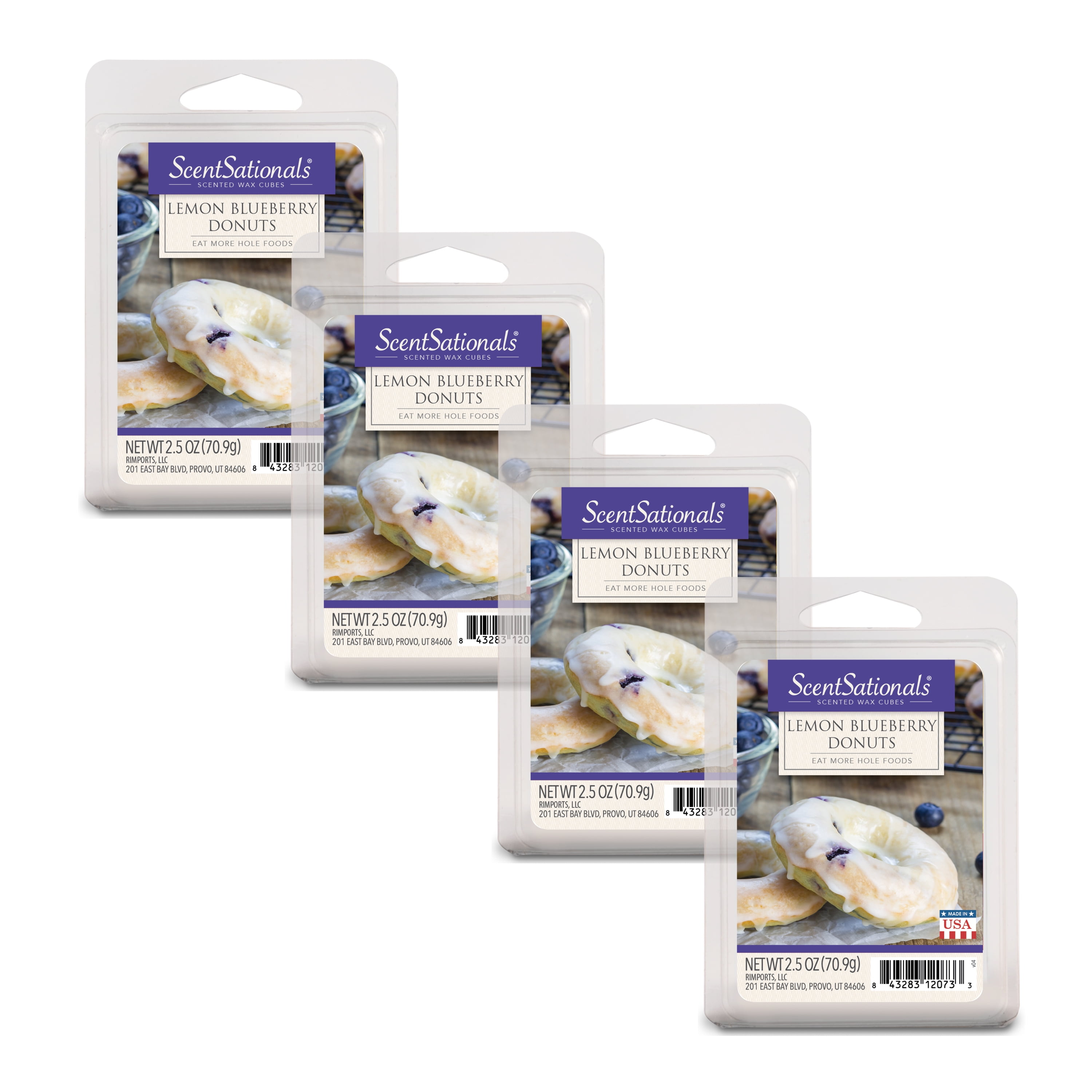 Lemon Blueberry Donut Scented Wax Melts, ScentSationals, 2.5 oz (4-Pack)