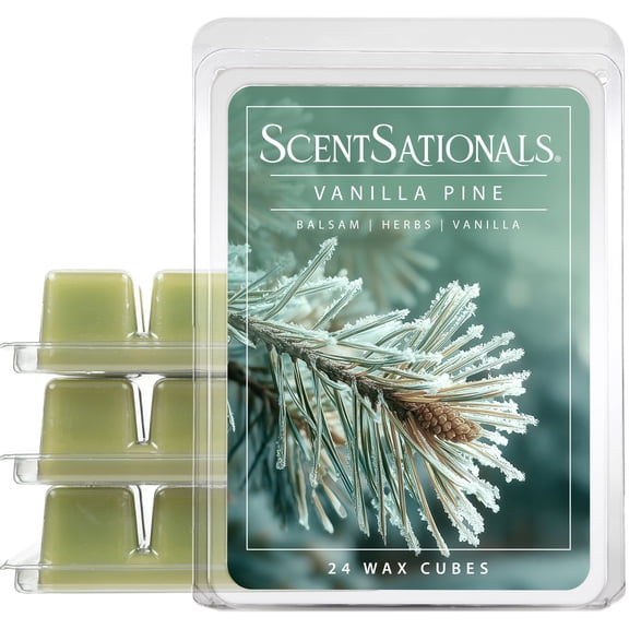 ScentSationals Vanilla Pine, Balsam Scented Wax Melts 10oz (24 Cubes)