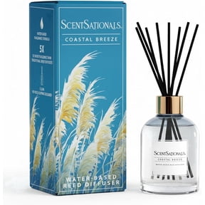 ScentSationals Water-Based Reed Diffuser - Coastal Breeze - 5 FL OZ Aromatherapy Reed Diffuser
