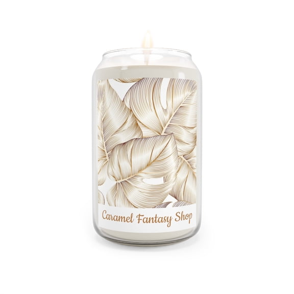 Scented Candle, 13.75oz, Golden Leaf Pattern