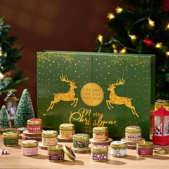 Scented Candle Advent Calendar 2025 for Adults Women 24 Days Christmas Countdown Calendar with Holiday Aromatherapy Candles Xmas Suprise Gift Set