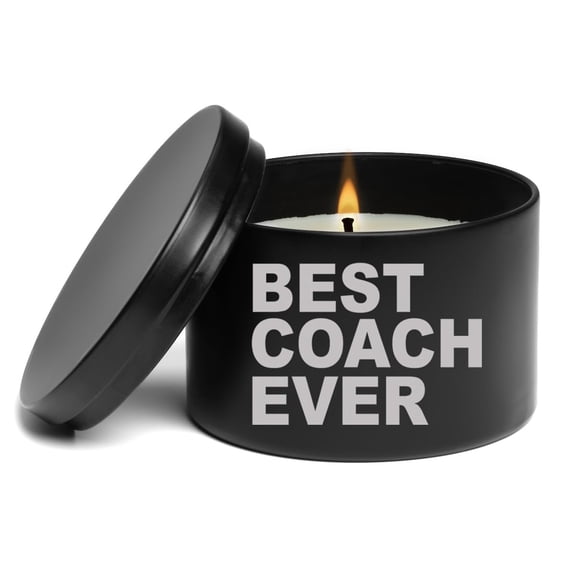 Scented Candle Gift 8oz with Lid Best Coach Ever (Black, Lavender)