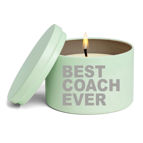 Scented Candle Gift 8oz with Lid Best Coach Ever (Green, Lavender)
