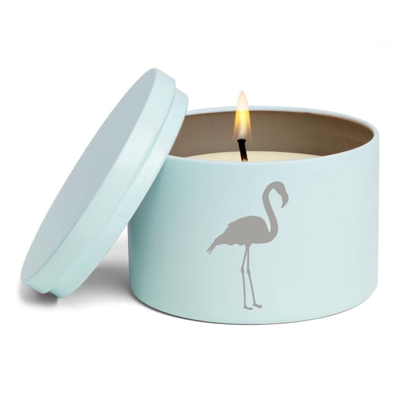 Scented Candle Gift 8oz with Lid Flamingo (Blue, Lavender)