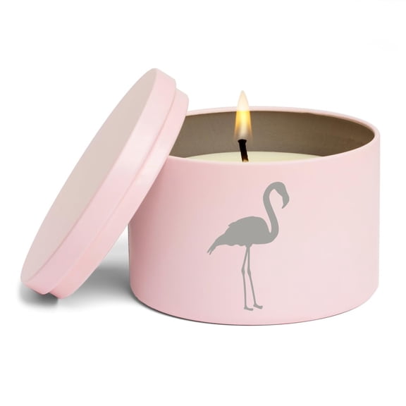Scented Candle Gift 8oz with Lid Flamingo (Pink, Lavender)