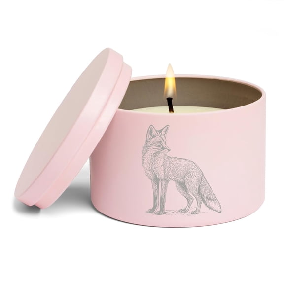 Scented Candle Gift 8oz with Lid Fox (Pink, Lavender)