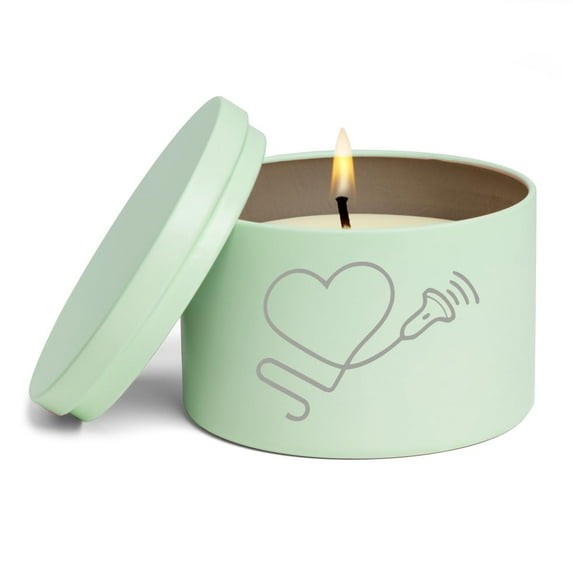 Scented Candle Gift 8oz with Lid Heart Sonographer Ultrashound Tech (Green, Citrus)