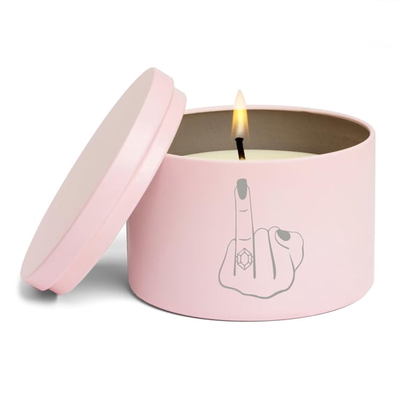 Scented Candle Gift 8oz with Lid Wedding Ring Finger Future Mrs Bride Engagement Wedding (Lavender - Pink)