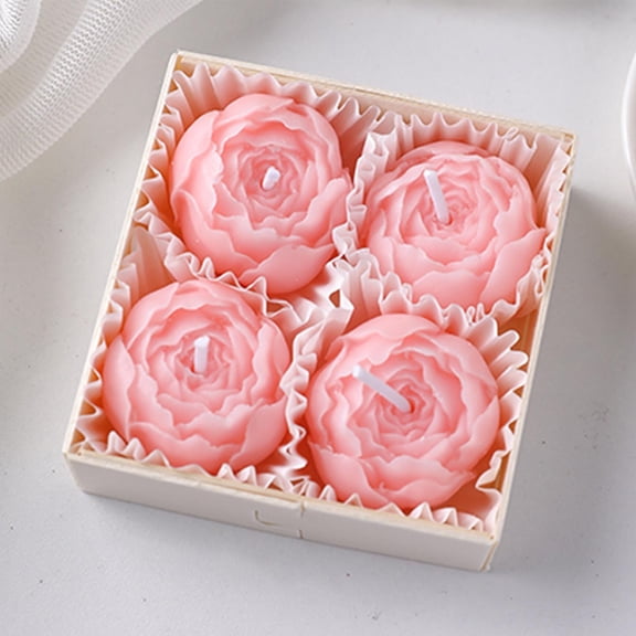 Scented Candle Gift Set 4PCS,Peony Rose Aromatherapy Candle,Wedding Favor,Anniversary Gift,Home Decor,Birthday Gift,Romantic Gift,Gift Box Set,Relaxing Scent Candle,Decorative Candle Set