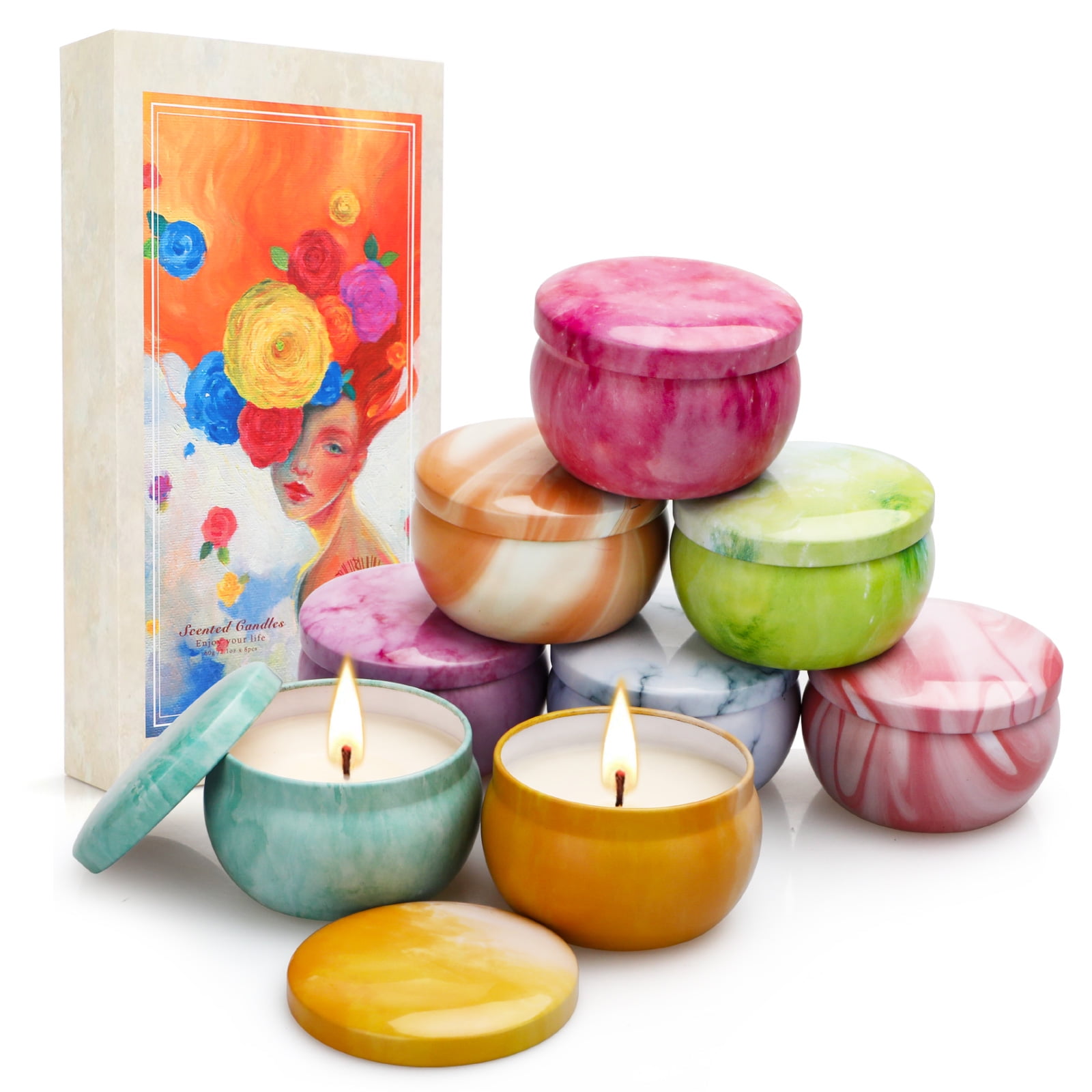 Scented Candle Gifts 8 Pack Aromatherapy Candle Sets Soy Candle for for