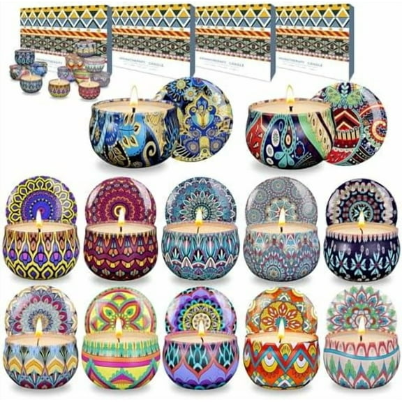 Scented Candle Set, 48 Pack Home Candles, 1200 Hour Long Lasting Soy Wax Candle Set, Birthday Gift for Women with Gift Box.