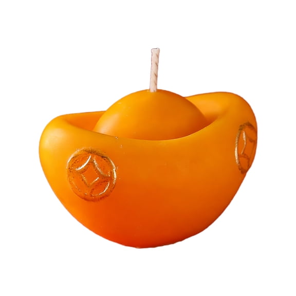Scented Candle, Soy Wax Candle, News Year Ingot Shaped Scented Candle Gift Ornament, Orange Compact Size
