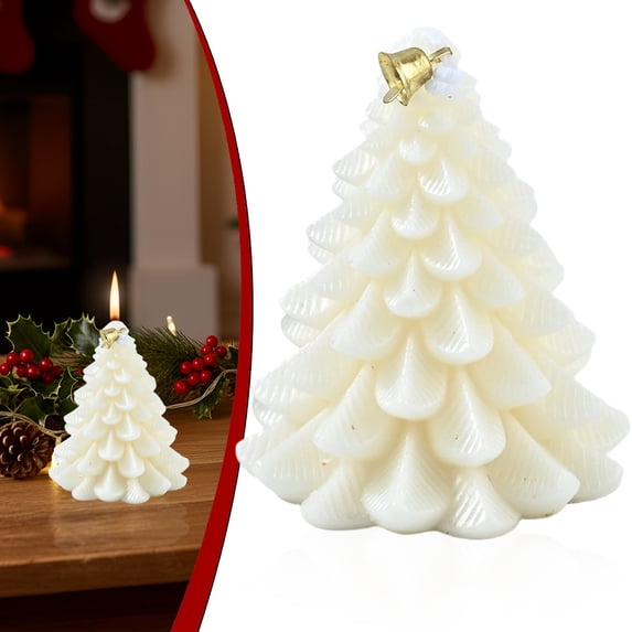 Scented Candle Soy Wax Christmas Candle, Tree-Shaped Candle for Christmas Decor and Gift Giving