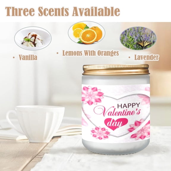 Vanilla Scented Candle – Valentine’s Day Gift for Him or Her – Pinwheel Hearts – Romantic Home Fragrance Candle