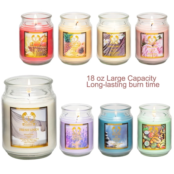 Scented Candles - 6 Scents, 18oz Women's Scented Candles Home Natural Decorative Soy Candles Portable Travel Candles Yoga Mother's Day Valentine's Day Birthday Gifts for Christmas