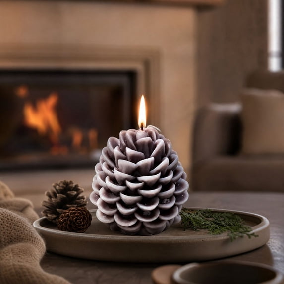 Scented Candles, Decorative Shaped Pinecone Aromatherapy Candle Set, Natural Wax Holiday Tabletop Decor Gift for Christmas Winter Home Dinner Party