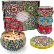 Scented Candles Gift Set,4 Pack Candles for Home Scented, 120 Hour Long Lasting Soy Wax Aromatherapy Candle Set,Birthday