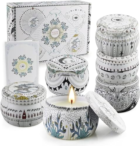 Cream Soy Wax Lavender Scented Candle Set with Decorative Jars