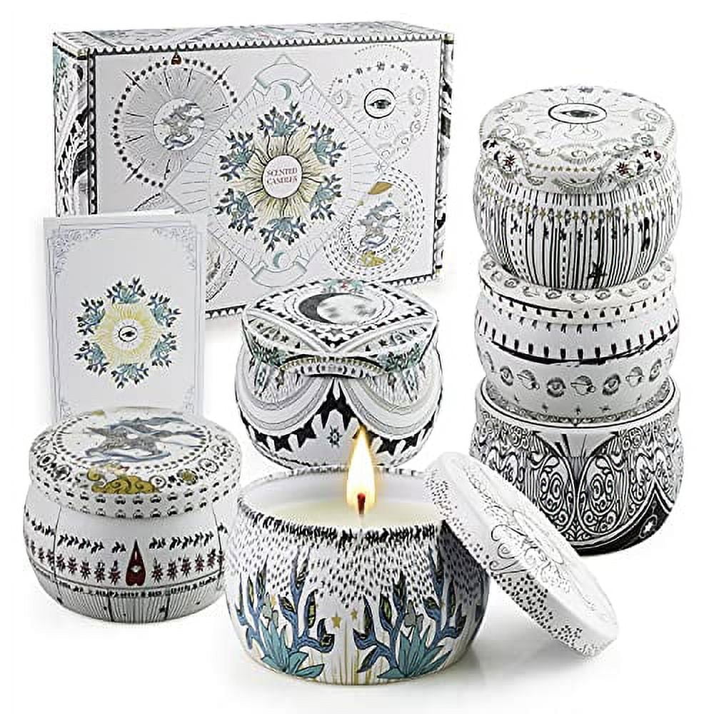 Cream Soy Wax Lavender Scented Candle Set with Decorative Jars