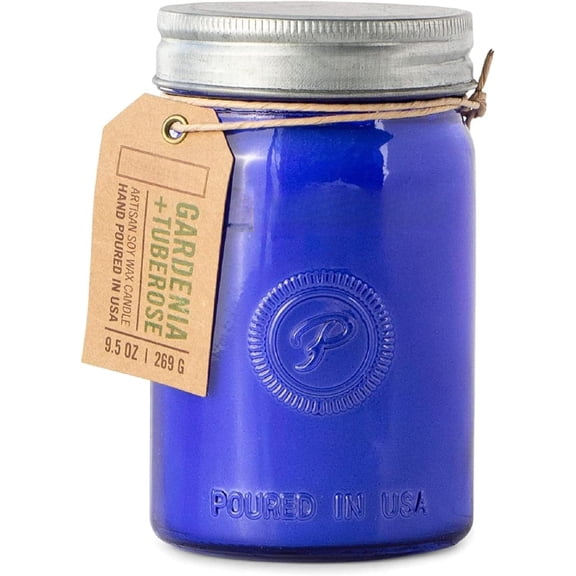 Scented Candles Relish Collection Soy Wax Artisan Candle in Glass Jar with Lid, 9.5-Ounce, Gardenia + Tuberose