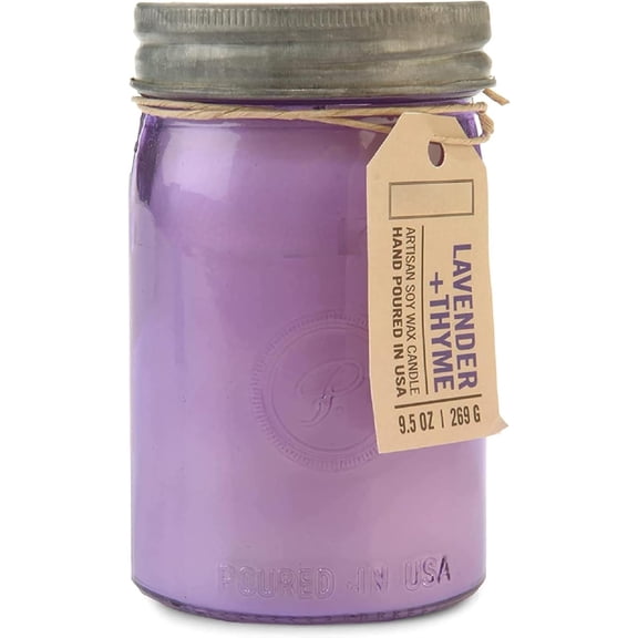 Scented Candles Relish Collection Soy Wax Artisan Candle in Glass Jar with Lid, 9.5-Ounce, Lavender + Thyme