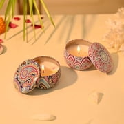 Scented Candles Set of 2 - Scented Candles Box Gift for Women & Men, Aromatherapy Candles Set, Eco-Friendly Printed Tin Box - Candles for Home Decor Diwali Decoration Items for Home D cor