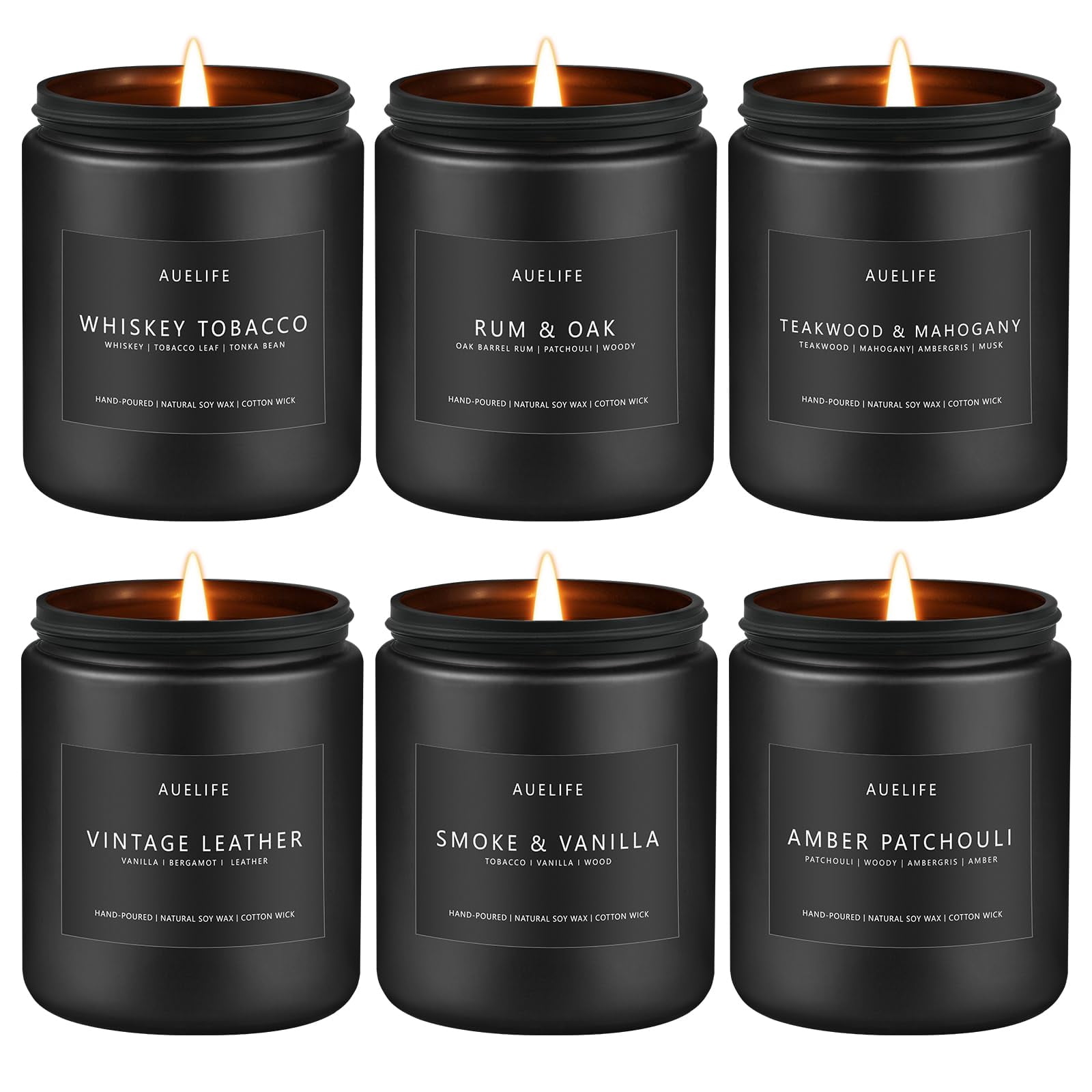 Scented Candles Set | Gifts for Men - 6Pack Candle Masculine Candle ...