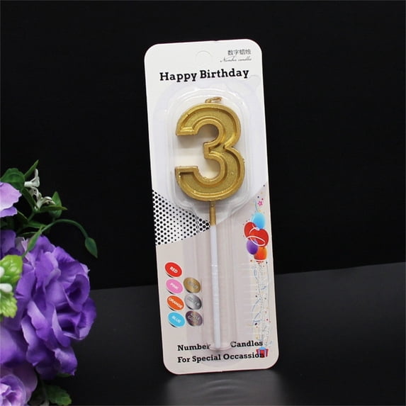 Scented Candles With Holders,Glitter Number Candles Gold Number 0-9 Birthday Party Candle Cake