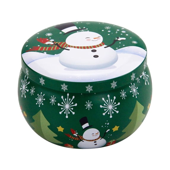 Scented Candles for Home, Green Iron Tin 4-Piece Set with Plant Essential Oil, 2.5 oz Christmas Decor Gifts