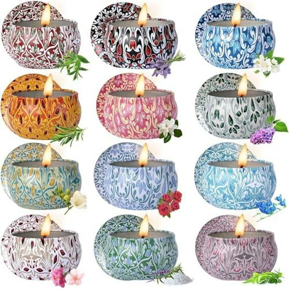 Scented Candles for Women, Candles for Home Scented, 12 Pack Soy Wax Christmas Gifts Sets, Birthday Gifts for Women Best Friends Sister Colleague