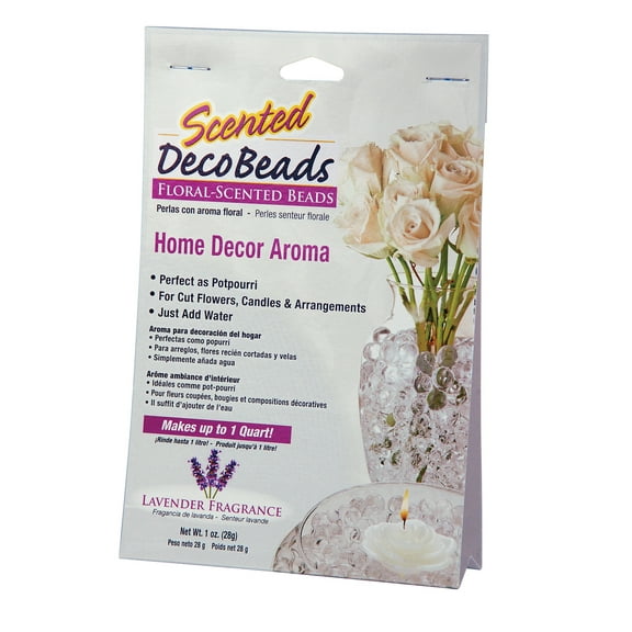 Scented Deco Beads (Lavender Clear) 1 Ounce Pack Makes 1 quart of Decorative Beads Gel Vase Filler