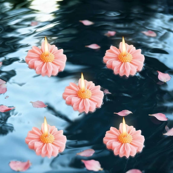 Scented Floating Flower Candles | Party Gift Set 2 Pack | Soy Wax, Assorted Colors, Unique Aromas | Elegant Decor, Anniversary, Wedding, Holiday Presents, 2.16 in
