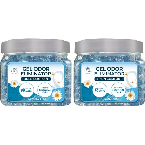 Scented Gel Air Freshener | (Pack of 2) Linen Comfort Gel Air Fresheners for Home, Office, and Small Spaces | Lasts 90 Days for Improved Home Fragrance | Essential House Air Freshener by
