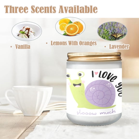 Valentine’s Slow Scented Glass Jar Candle, Lavender Fragrance, 7 oz Soy Wax Candle, 16.9 oz Total Jar Weight