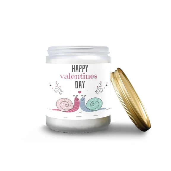 Valentine’s Snails Scented Glass Jar Candle, Lavender Fragrance, 7 oz Soy Wax Candle, 16.9 oz Total Jar Weight