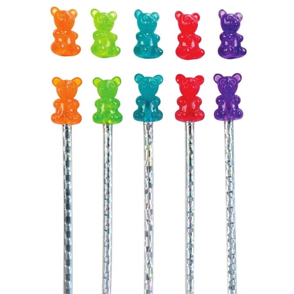 Scented Gummy Bear Pencil Toppers 6x pcs