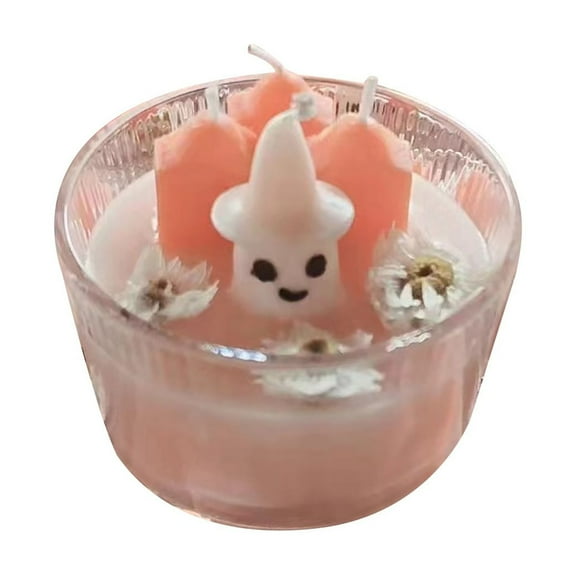 Scented Halloween Candle - Glass Material, Whimsical Design, Long Burn Time, Decorative for Home & Parties