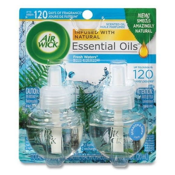 Scented Oil Refill, Fresh Waters, 0.67 Oz, 2/pack, 6 Pack/carton | Bundle of 2 Cartons