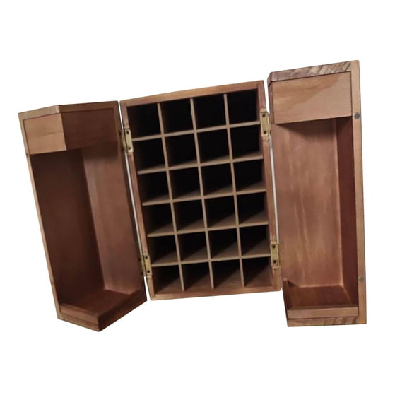 Scented Oil Storage Box Wooden Organizer Display Carrier Large Capacity Wood Material for Home Travel DIY