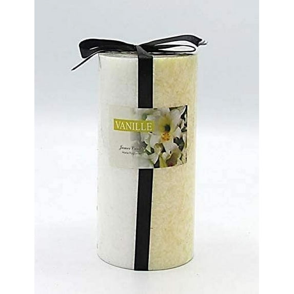 Scented Pillar Candles Two tone Soothing Relaxing Fragrance Gift wrapped 6 Inch Tall (Vanilla)