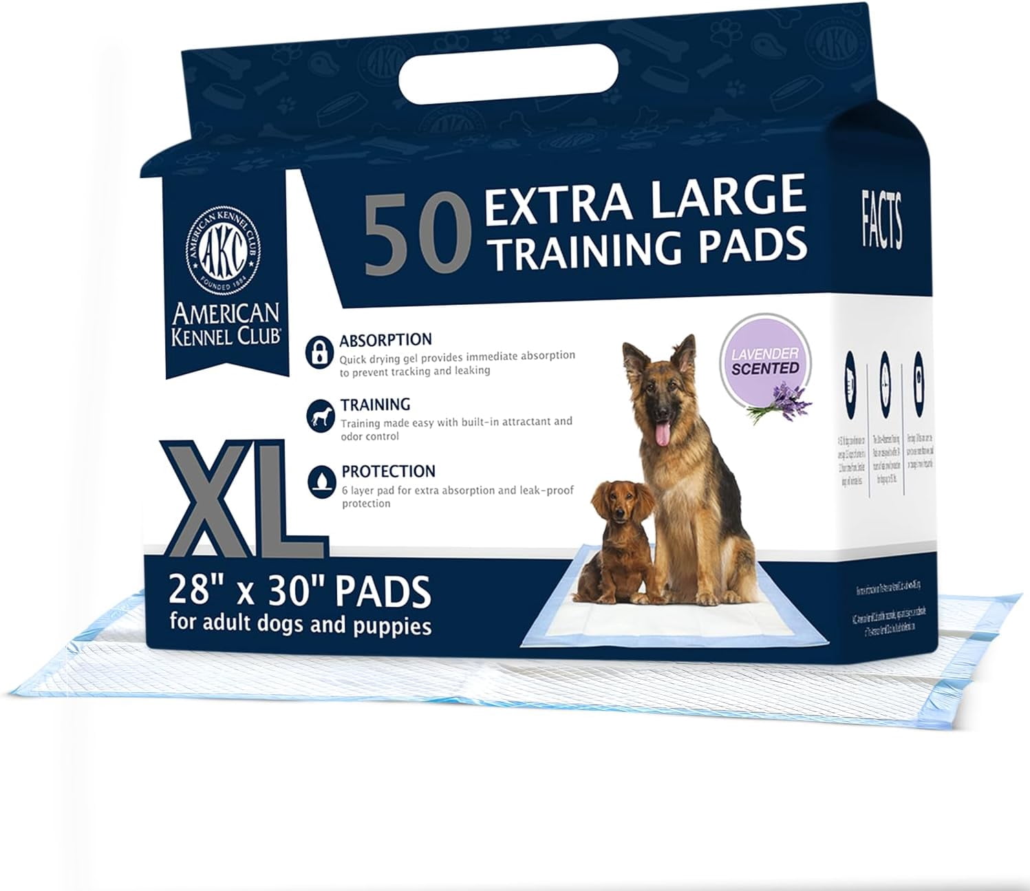 Scented Puppy Training Pads with Ultra Absorbent Quick Dry Gel – 28 x 30 Pee Pads for Dogs - Lavender Scented - 50 Count
