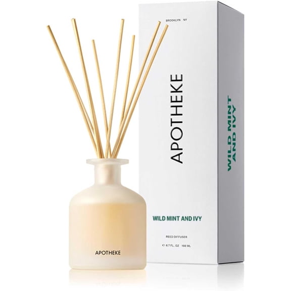 Scented Reed Diffuser Wild Mint & Ivy 6.7 Fl Oz with 10 Rattan Sticks