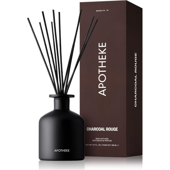 Scented Reed Diffuser with Charcoal Rouge Fragrance 6.7 Fl Oz 10 Rattan Sticks