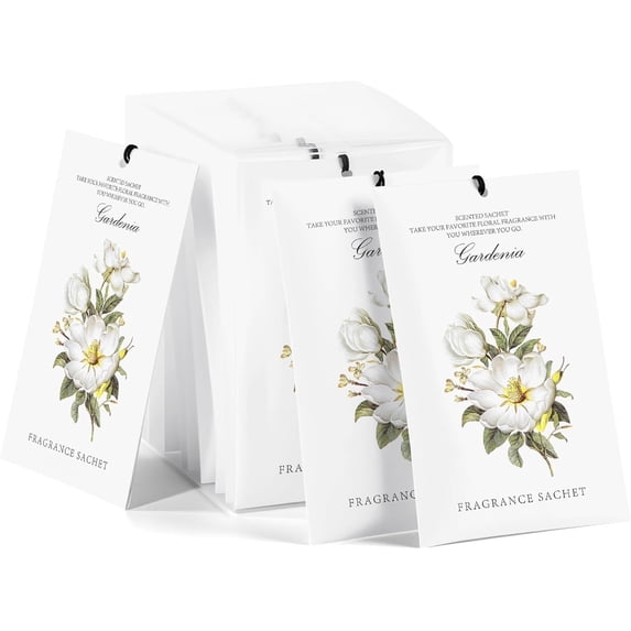 Scented Sachet House Air Freshener - 12 Pack Long Lasting Gardenia Deodorizer for Closet Drawer