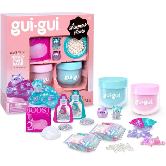 Scented Shimmer Deluxe Duo Pack with 2 Iridescent Slimes, 5 Step DIY Process to Customize Your Ultimate Slime Glow-Up, Resealable and Reusable Container, ASMR Experience