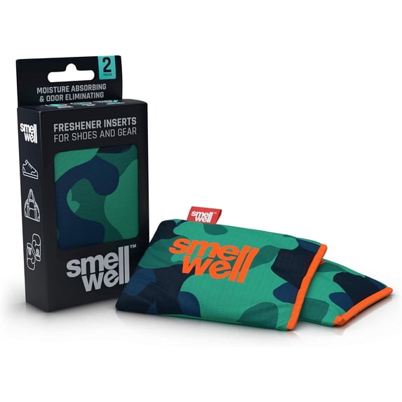 Scented Shoe Deodorizer Inserts - Odor Eliminators - Activated + Minerals - Natural Freshenes for shoes, bags, gloves - 2 x 1.8oz Original Size Camo Green