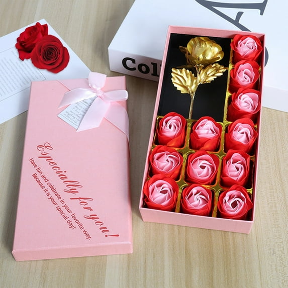 Scented Soap Roses Bouquet 12 Pack Simulation Flower Soap for Valentines Day Gift Home Bathroom Decor with Natural Fragrance(C)