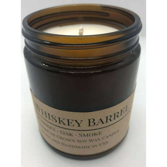 Scented Soy Wax Candle (8.0 oz) 50-60 Hour Burn Time, Cotton Wick, Amber Glass Jar, Grown and Made in USA -