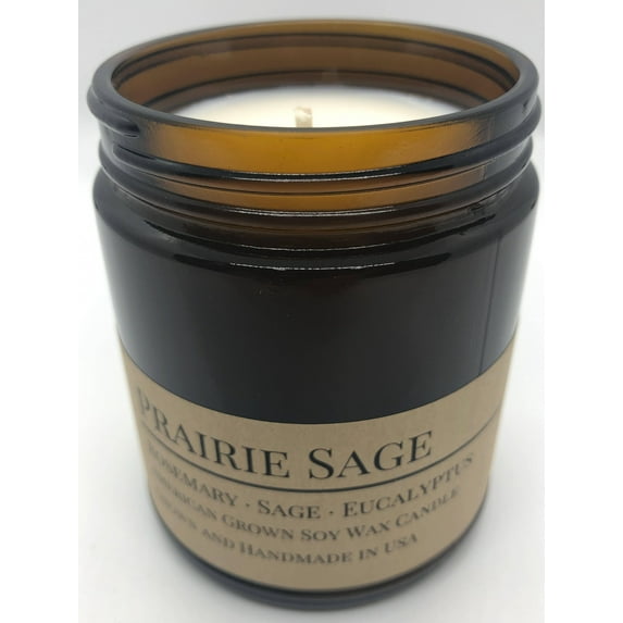 Scented Soy Wax Candle (8.0 oz) 50-60 Hour Burn Time, Cotton Wick, Amber Glass Jar, Grown and Made in USA -