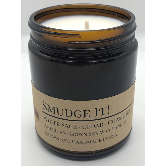 Scented Soy Wax Candle (8.0 oz) 50-60 Hour Burn Time, Cotton Wick, Amber Glass Jar, Grown and Made in USA -